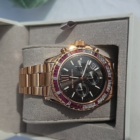 NWT MICHAEL KORS OVERSIZED EVEREST ROSE GOLD 42mm WATCH - Picture 2 of 5